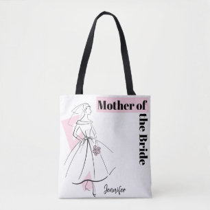 Tote Bag Fashion Bride rose mère de la mariée multi-dos