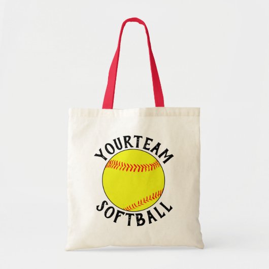 Tote Bag Fastpitball Softball Maman/Fan Personnalisé Nom de (Devant)