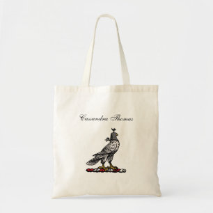 Tote Bag Faucon de chasse héraldique portant le casque C