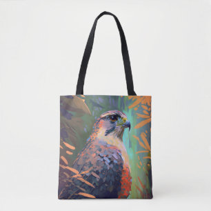 Tote Bag Faucon Oiseau Animal Portrait Peinture Faune Libre