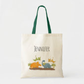 Tote Bag Faune sauvage de Cute Dinosaure (Devant)