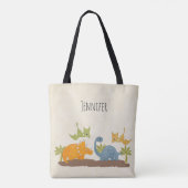 Tote Bag Faune sauvage de Cute Dinosaure (Dos)