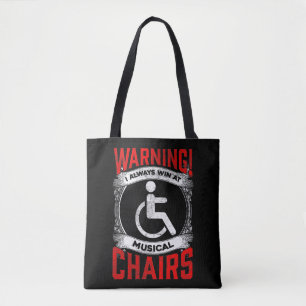 Tote Bag Fausse blague musicale sur le fauteuil roulant sar