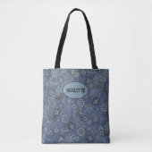 Tote Bag Faux Blue Suede et Western Blue Paisley (Devant)