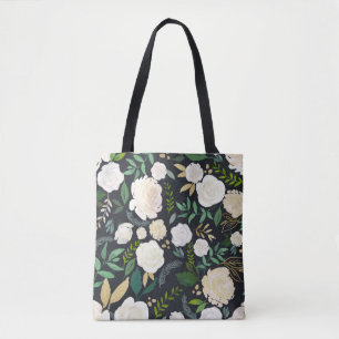 Tote Bag Faux Chalkboard Aquarelle Fleurs & Parties scintil