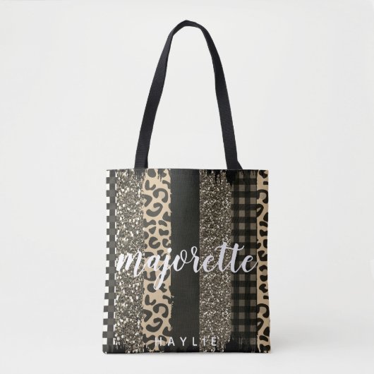 Tote Bag Faux Cheetah et Parties scintillant Majorette pers (Devant)