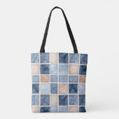 Tote Bag Faux Cream Denim Blue Jean (Dos)