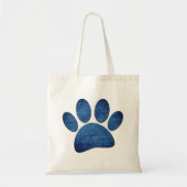 Tote Bag Faux Denim Jeans Chien Paw Texture imprimée (Devant)
