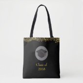 Tote Bag Faux Gold Confetti & Graduation Cap Classe de 20xx (Devant)