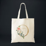 Tote Bag Faux Gold Foil Floral Lettre O Monogramme Bridesma<br><div class="desc">Sac fourre-tout floral féminin et élégant avec des illustrations d'aquarelle de fleurs,  de verdure et de faux monogramme de feuille. Personnalisez en ajoutant un nom ou une courte phrase. Cette lettre O sac de toile florale monogramme sera parfait comme un cadeau personnalisé.</div>