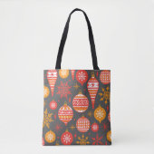 Tote Bag Faux Knit Motif Noël Personnalisé (Devant)