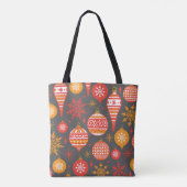 Tote Bag Faux Knit Motif Noël Personnalisé (Dos)