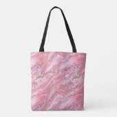 Tote Bag Faux Marbre Rose Texture Avec Parties scintillant  (Dos)
