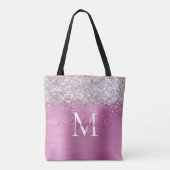 Tote Bag Faux-Parties scintillant argent Glam rose Personna (Dos)