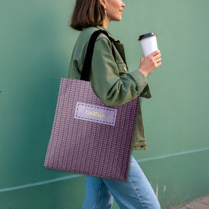 Tote Bag Faux Tricot Sweater Nom personnalisé & Citation
