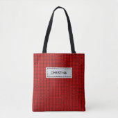 Tote Bag Faux Tricot Sweater Nom personnalisé & Citation (Devant)