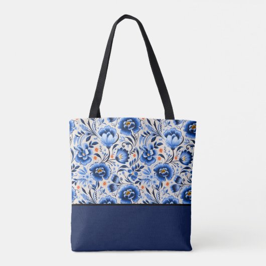 Tote Bag Faveur élégante et moderne de fleurs sauvages pers (Dos)