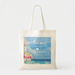 Tote Bag Faveur florale élégante d'accueil de mariage de