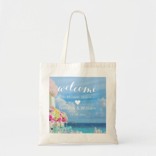 Tote Bag Faveur florale élégante d'accueil de mariage de (Devant)
