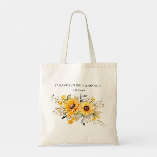 Tote Bag Faveurs de fête prénuptiale tournesol (Dos)