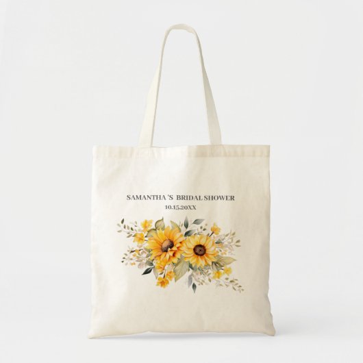 Tote Bag Faveurs pour une fête de mariage tournesol (Devant)