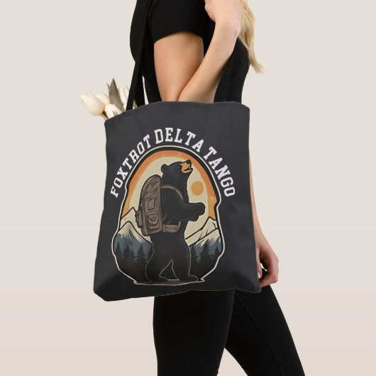 Tote Bag FDT résister à l'ours Foxtrot Delta Tango (De près)