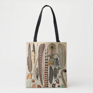 Tote Bag Feather Bird Wildlife Plumes d'antiquités
