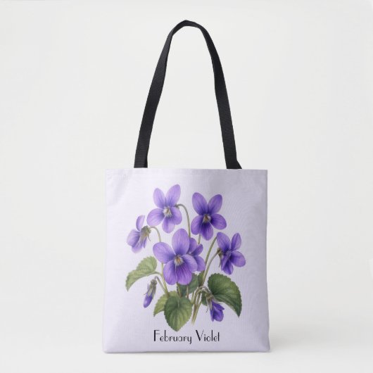 Tote Bag February Violet Flowers  (Devant)