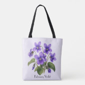Tote Bag February Violet Flowers  (Dos)
