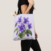 Tote Bag February Violet Flowers  (De près)