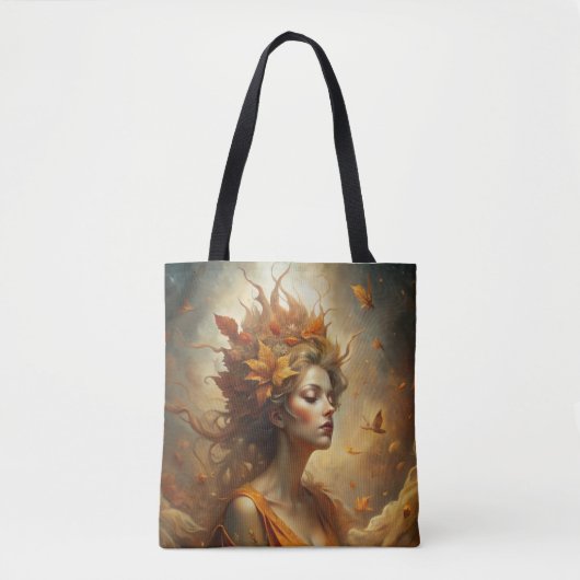 Tote Bag Fée de forêt d'automne - Illustration de l'automne (Devant)