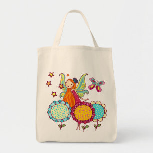 Tote Bag Fée De Jardin Avec Fleurs