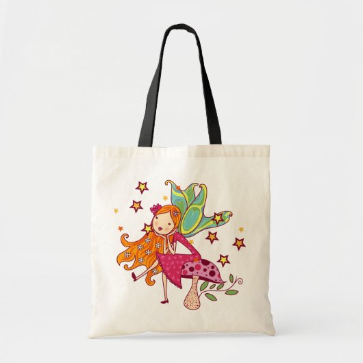 Tote Bag Fée de jardin sur le champignon (Devant)