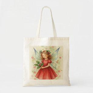Tote Bag Fée de Noël Art à l'aquarelle