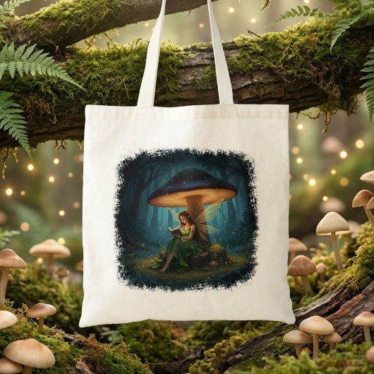 Tote Bag Fée de Nuit Enchantée Lisant un Livre