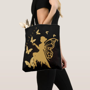 Tote Bag Fée de papillon d'or personnalisé