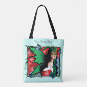 Tote Bag Fée Solstice Rouge Vert Noël (Dos)