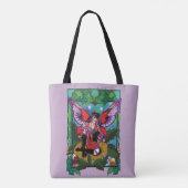 Tote Bag Fée violet rouge champignons gothique (Dos)