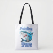 TOTE BAG FEEDING ZONE SHARK, STYLE DE CARTOON (Devant)