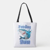 TOTE BAG FEEDING ZONE SHARK, STYLE DE CARTOON (Dos)
