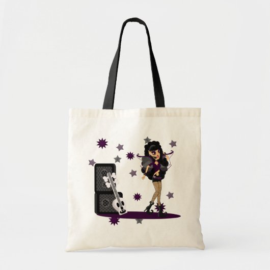 Tote Bag Féerie gothique avec guitare crânienne (Devant)