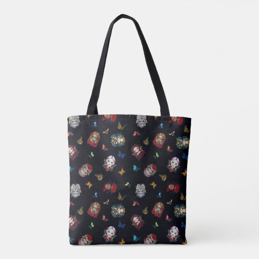 Tote Bag Fées étranglantes et papillons (noir) (Dos)