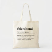 Tote Bag Feierabend Definition German Word Relax Minimalist (Devant)