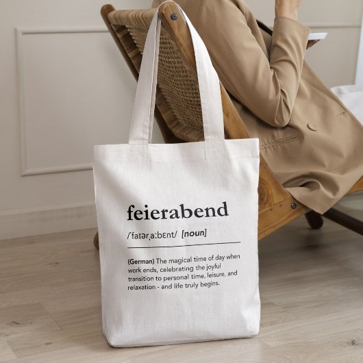 Tote Bag Feierabend Definition German Word Relax Minimalist