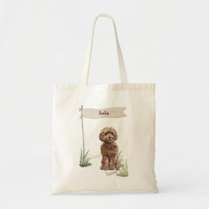 Tote Bag Félicitations au Cockapo Brown pour le nouveau ch