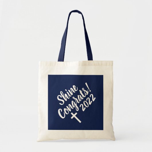 Tote Bag Félicitations Croix Blanche temps pour briller Gra (Devant)