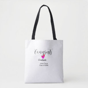 Tote Bag Félicitations diplôme nom promotion 20XX année cœu