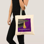 Tote Bag Félicitations noir et pourpre (Devant (produit))