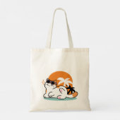 Tote Bag Feline fin au soleil - Chat Tropical relaxé (Dos)
