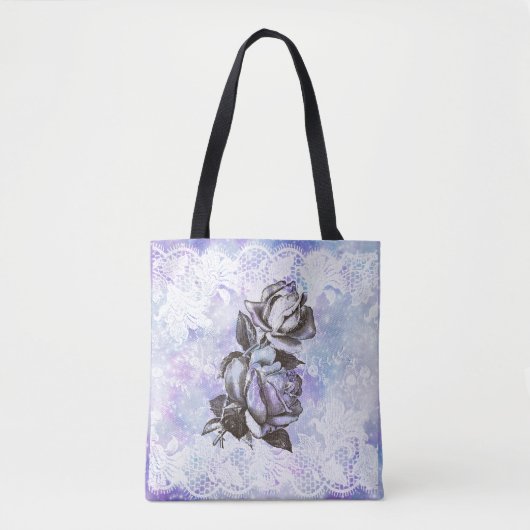 Tote Bag *~* Feminine Celestin Roses et dentelle (Devant)